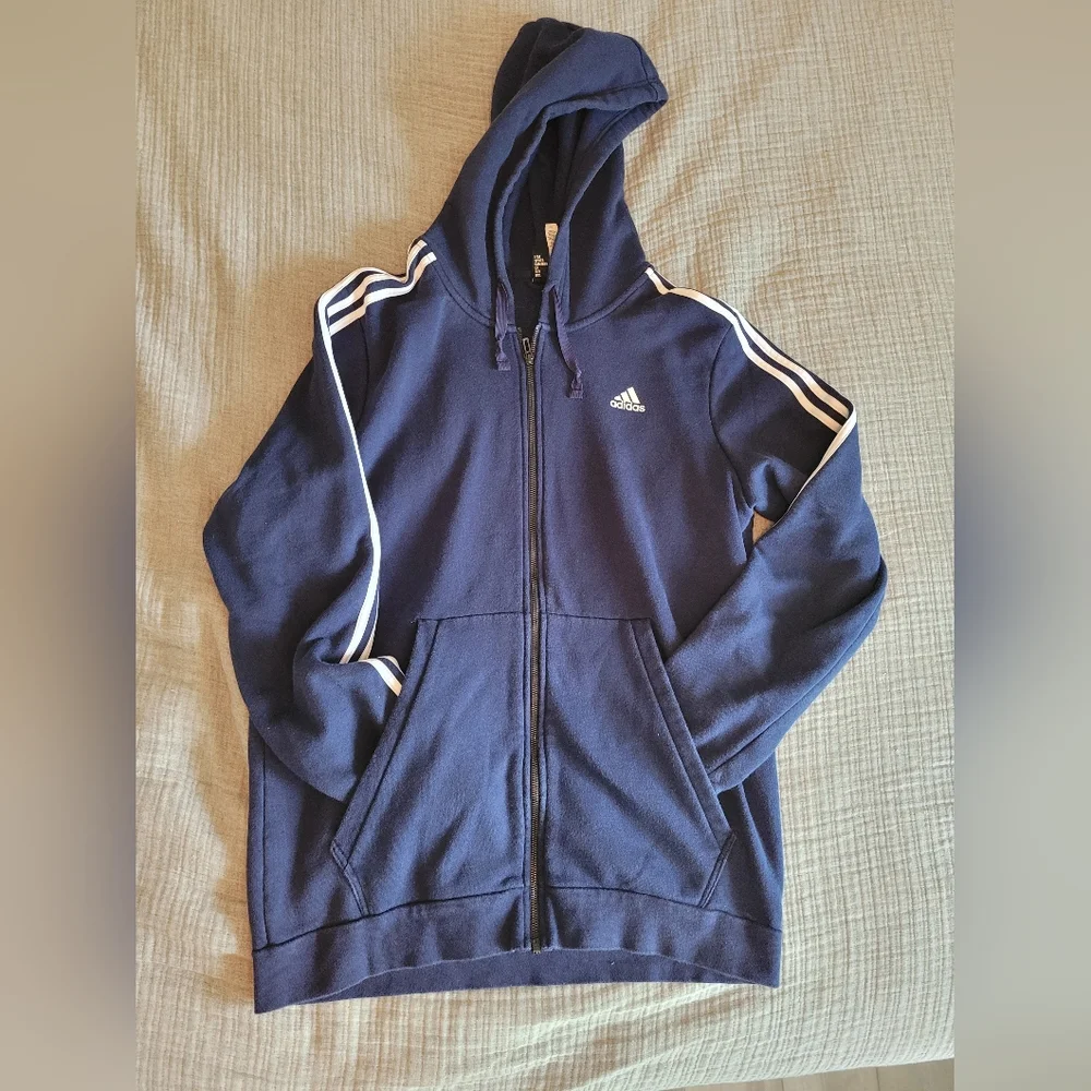 Adidas Navy Blue FullZip-Up Hoodie